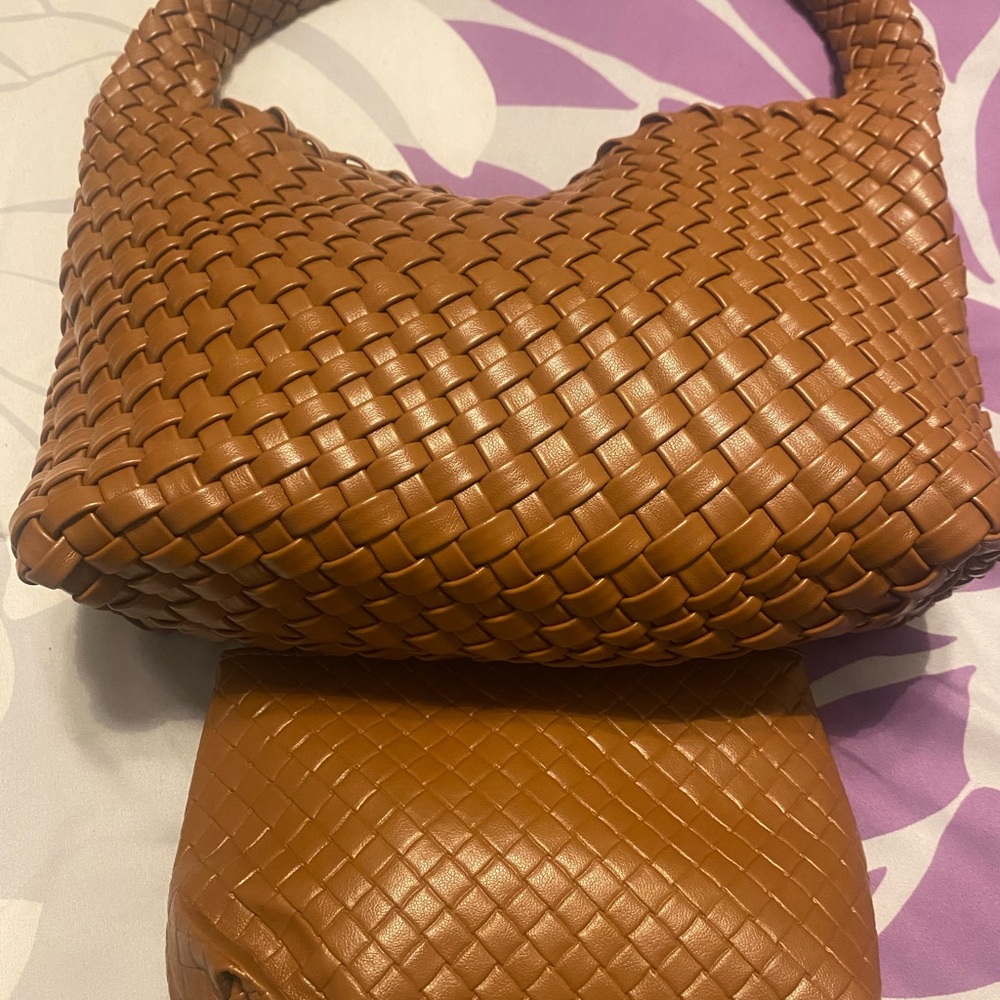 HOBO Rich Brown Woven Leather Hobo Bag
